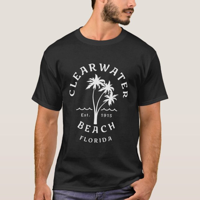 T-shirt Clearwater Beach Original Florida Beach Palm Tree (Devant)