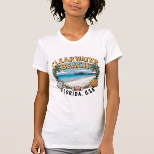 T-shirt Clearwater Beach Retro Vignette