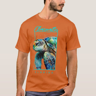 T-shirt Clearwater Florida Aquarelle Portrait de la tortue