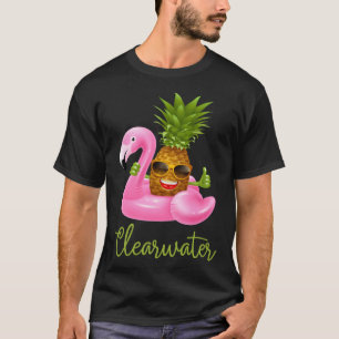 T-shirt Clearwater Florida Beach Flamant rose tropical Pin