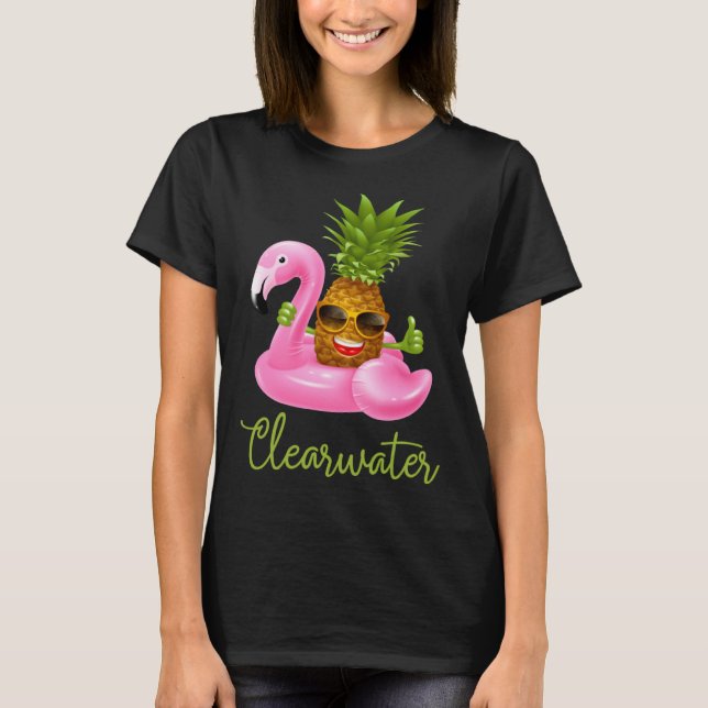 T-shirt Clearwater Florida Beach Tropical  Flamingo Pineap (Devant)