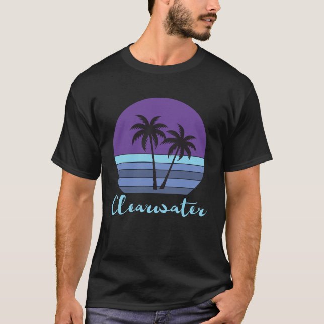 T-shirt Clearwater Florida Beach Tropical Palm Tree Group (Devant)