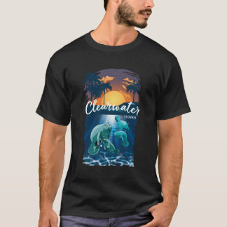 T-shirt Clearwater Florida Chemise Manatee Cadeaux Pour Ho