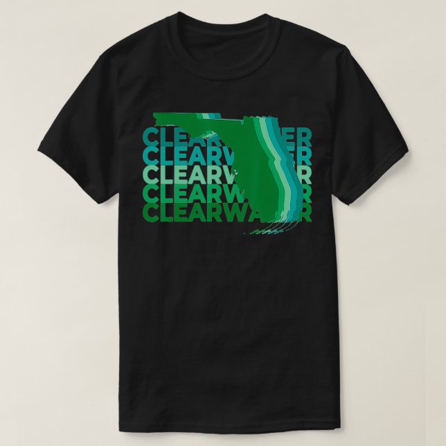 T-shirt Clearwater Florida Green Repeat FL City  (Design devant)