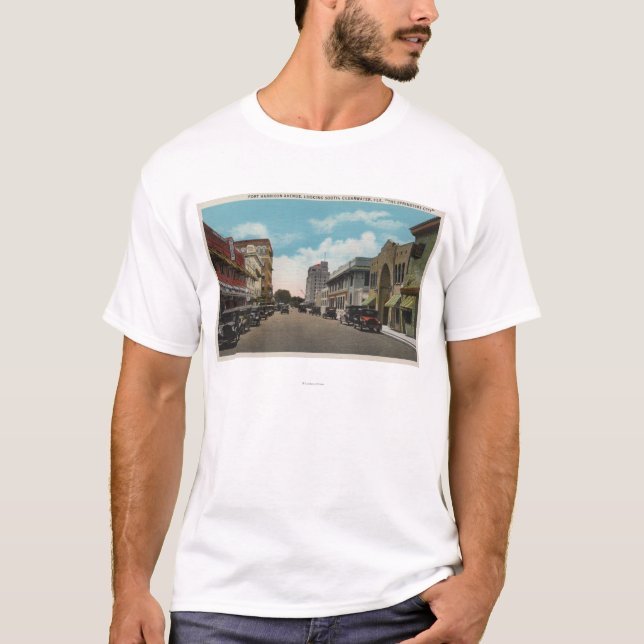 T-shirt Clearwater, Floride - Vue sud de Ft. Harrison (Devant)