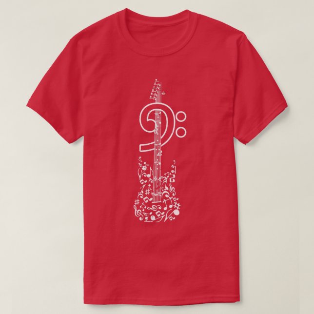 T-shirt Clef Bass Guitare Retro Baid (Design devant)