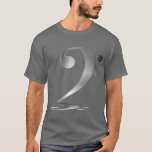 T-shirt Clef basse argentée ombragée