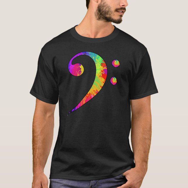 T-shirt Clef basse colorée (Devant)