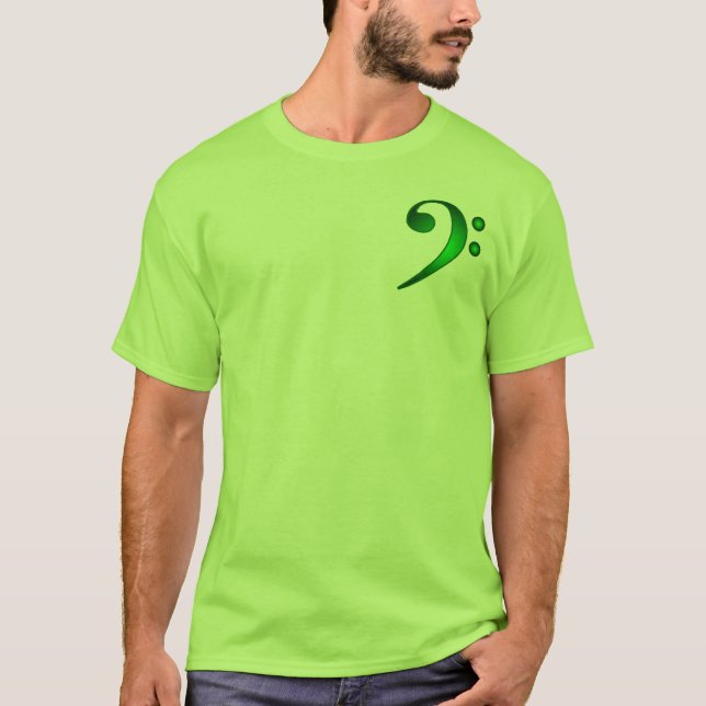 T-shirt Clef basse verte métallique (Devant)