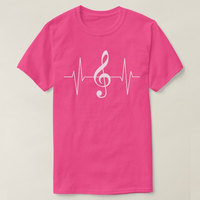 T-shirt Clef Music Heartbeat (Design devant)