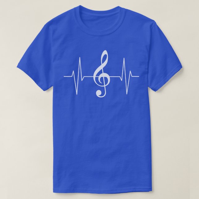 T-shirt Clef Music Heartbeat (Design devant)