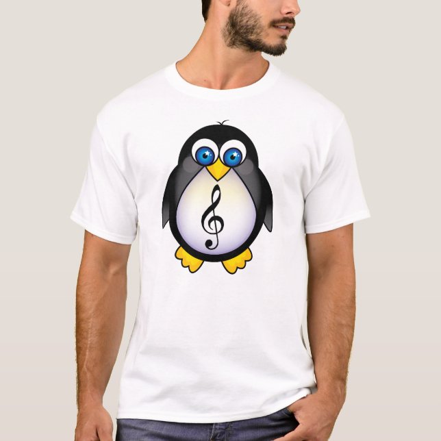 T-shirt Clef triple de pingouin de musique (Devant)