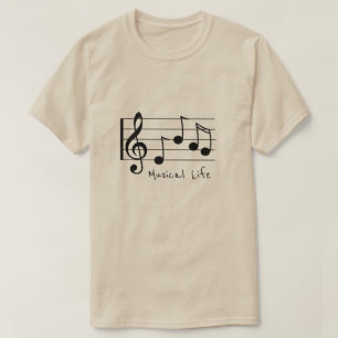 T-shirt Clef triple musicale de notes musicales de slogan