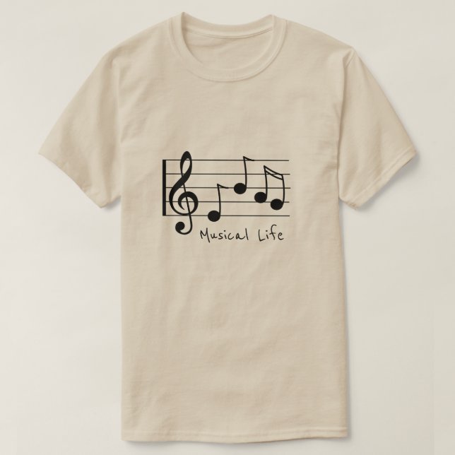 T-shirt Clef triple musicale de notes musicales de slogan (Design devant)
