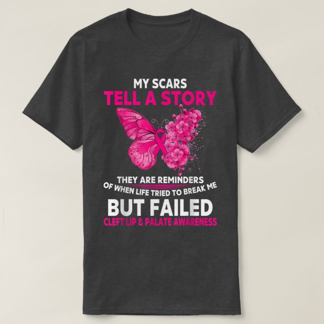 T-shirt Cleft Lip & Palate Sensibilisation Mes cicatrices  (Design devant)