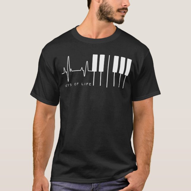 T-shirt Clés de la vie Piano Clavier (Devant)