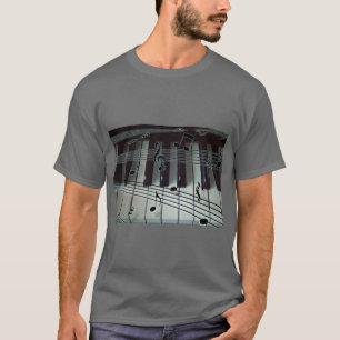 T-shirt Clés de piano et notes de musique