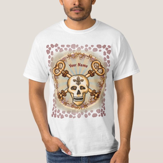 T-shirt Clés squelette crâne  (Devant)