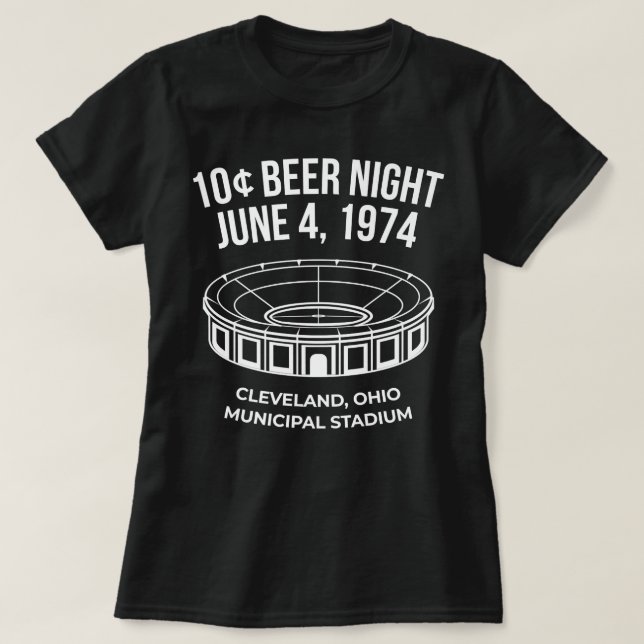 T-shirt Cleveland Baseball  Retro 10 Cent Beer Night   (Design devant)