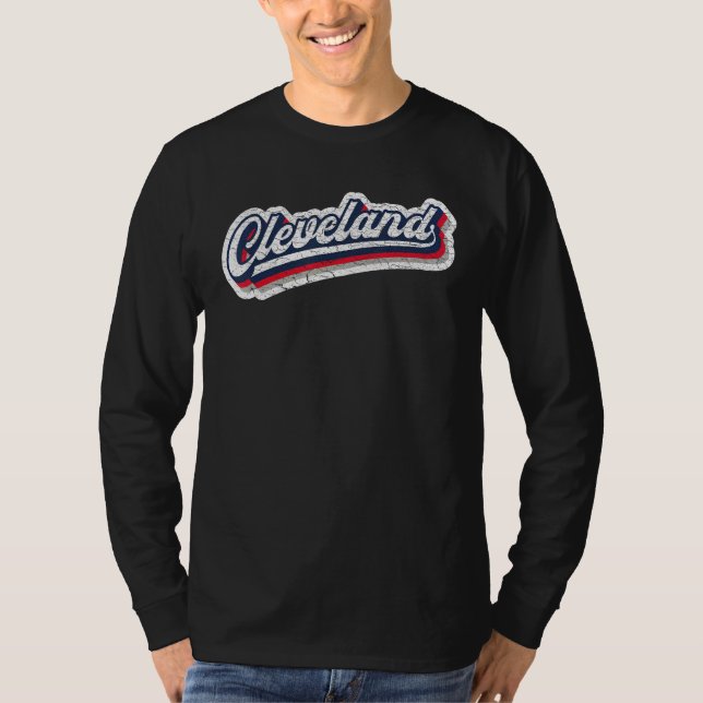 T-shirt Cleveland Baseball Throwback u2013 Classic Retro V (Devant)