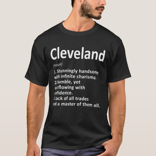 T-shirt Cleveland Définition Nom personnalisé Naissance am (Devant)
