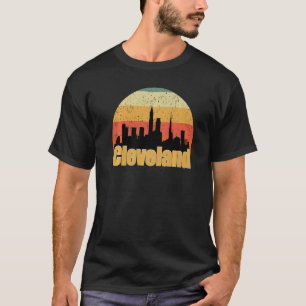 T-shirt Cleveland Oh Skyline Silhouette Sunset I Love Clev
