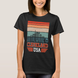 T-shirt Cleveland Ohio États-Unis Rétro Vintage Coucher de