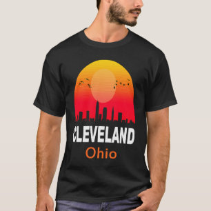 T-shirt Cleveland Ohio Vintage Sunset Retro City State USA