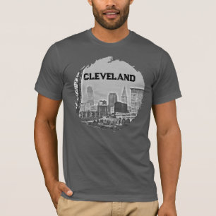 T-shirt Cleveland Photo Art Skyline