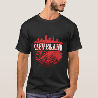 T-shirt Cleveland Skyline City Baseball A Rencontré À Game