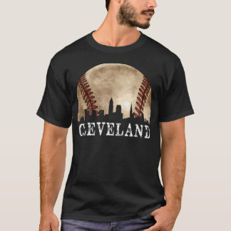 T-shirt Cleveland Skyline City Vintage Baseball Lover