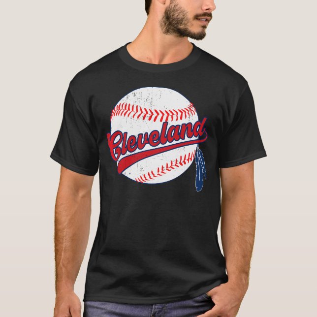 T-shirt Cleveland vintage Baseball (Devant)