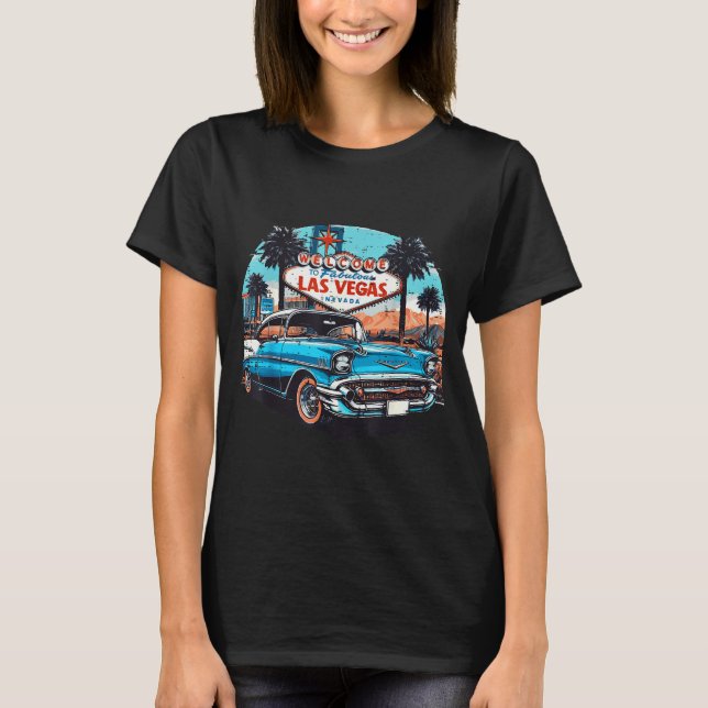 T-shirt Clic Car Welcome Las Vegas Vacation Summer Men Wom (Devant)