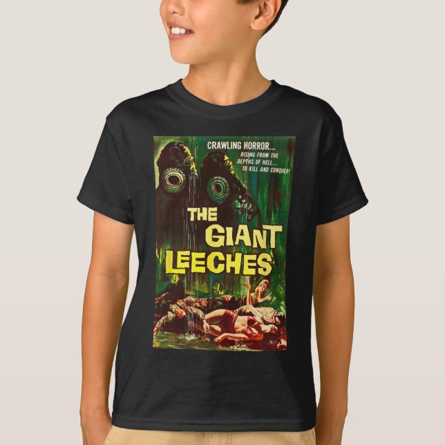 T-shirt Clic de sangsues géantes Halloween Monster Poster  (Devant)