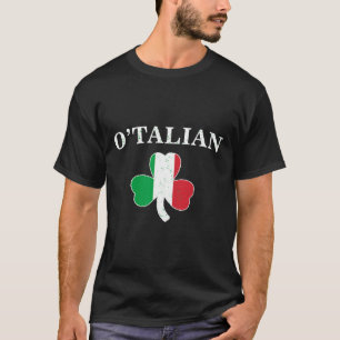 T-shirt Clic O'talian Trèfle et drapeau italien irlandais 
