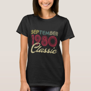 T-shirt Clic septembre 1980 Cadeaux hommes femmes 41 ans