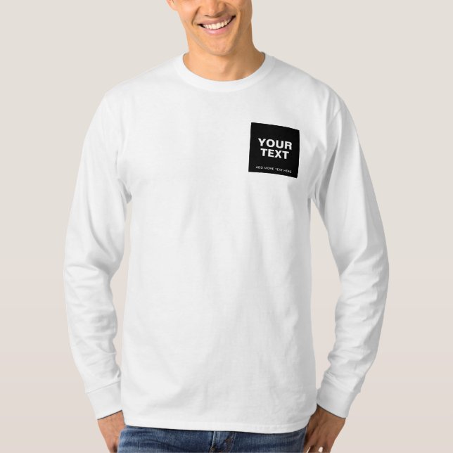 T-shirt Clients Ajouter Texte Nom Photo Hommes Manches Lon (Devant)