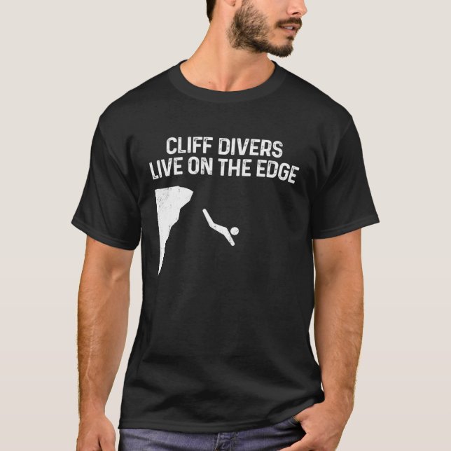 T-shirt Cliff Divers Live On The Edge Tombstoning Base Jum (Devant)