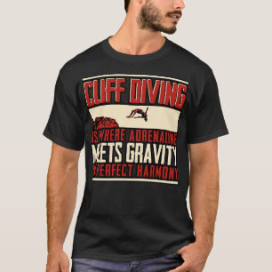 T-shirt Cliff Diving Cliff Plongée Est Où L'Adrénaline