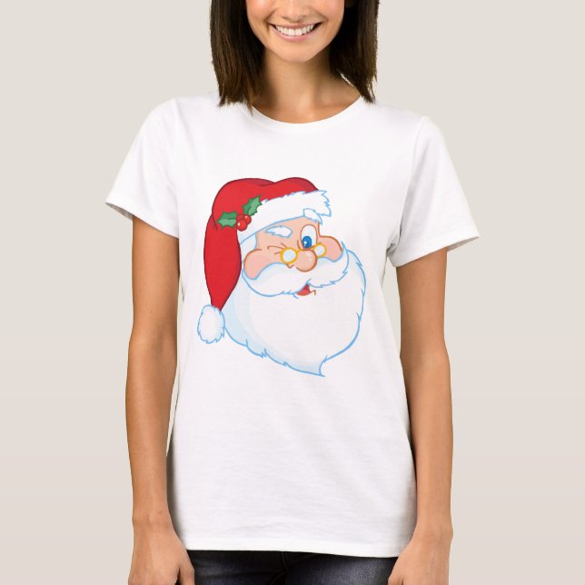 T-shirt Cligner de l'oeil du père noël (Devant)