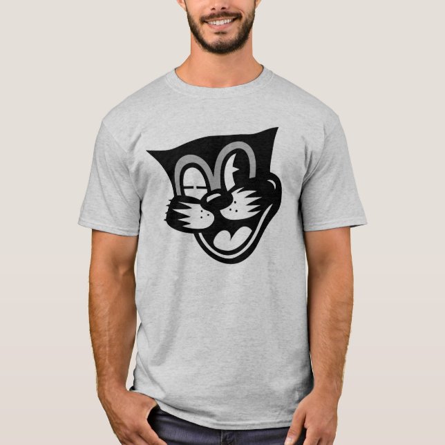 T-shirt Cligner de l'oeil le chat noir (Devant)