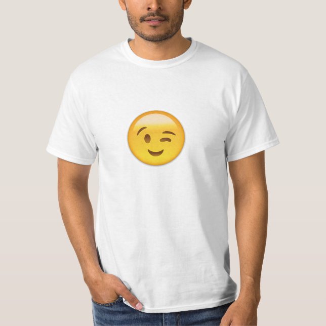 T-shirt Cligner de l'oeil le visage Emoij (Devant)