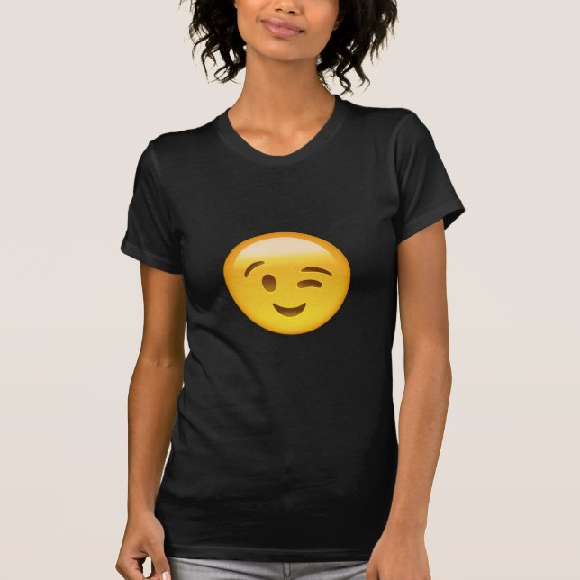 T-shirt Cligner de l'oeil le visage Emoij (Devant)