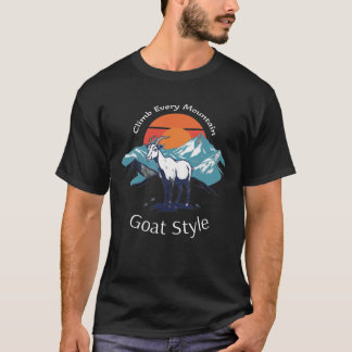 T-shirt climb mountain goat theme shirt design
