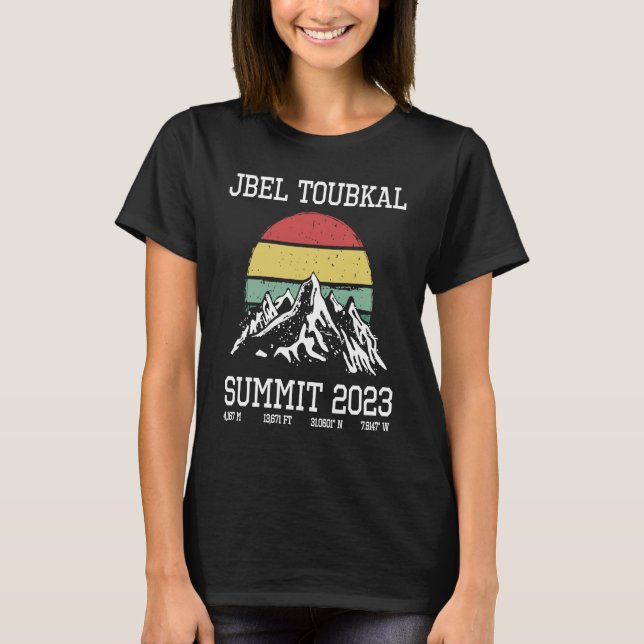 T-shirt Climbed Jbel Toubkal Morocco Summit 2023 Sun Hike  (Devant)