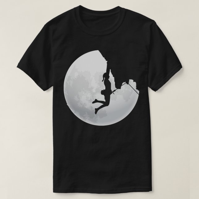 T-shirt Climber Moon Mountain Escalade Rock Escalade 1 (Design devant)
