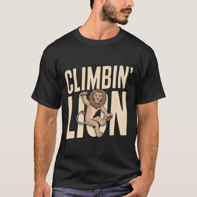 T-shirt Climbin Lion - Funny Climber  (Devant)