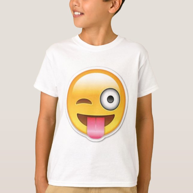 T-shirt Clin d'oeil effronté d'emoji (Devant)