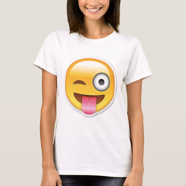 T-shirt Clin d'oeil effronté d'emoji (Devant)