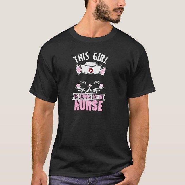 T-shirt Clinique infirmière future femme chat stéthoscope (Devant)